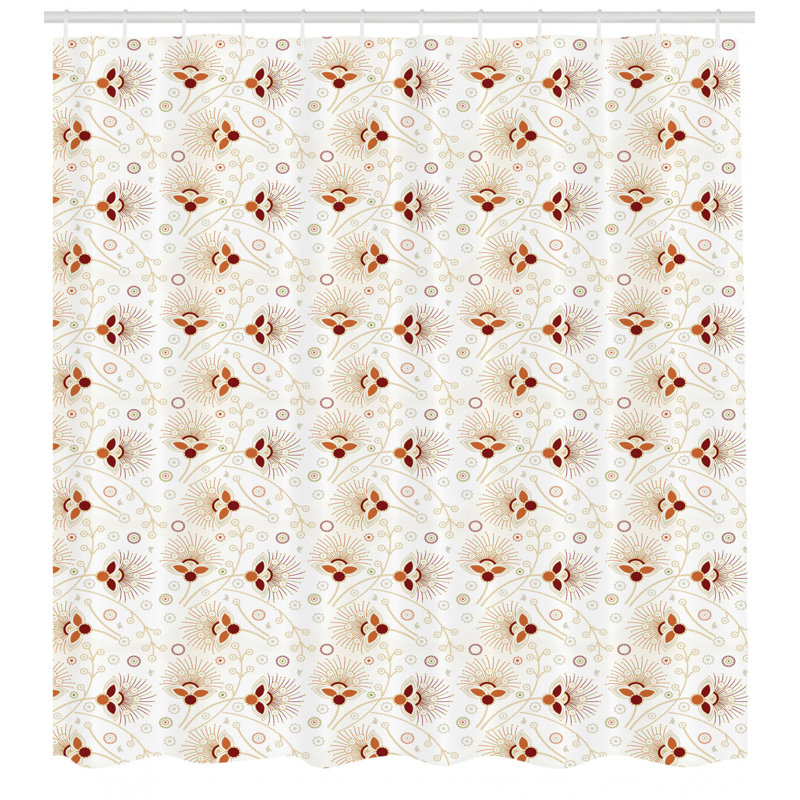 Abstract Shower Curtain with Hooks Included, 70" H x 69" W