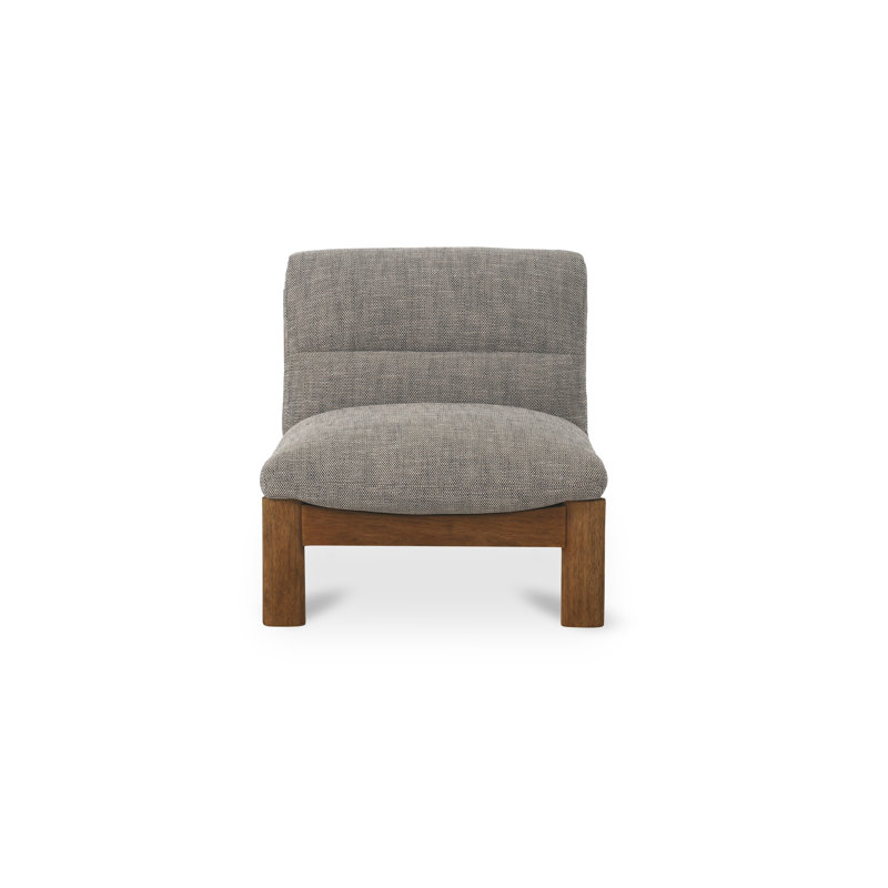 Pierce Accent Slipper Chair, Ash Mélange Basketweave