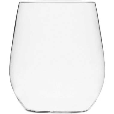 Visions 8 oz. Heavy Weight Clear Plastic Stemless Wine Glass - 16/Pack