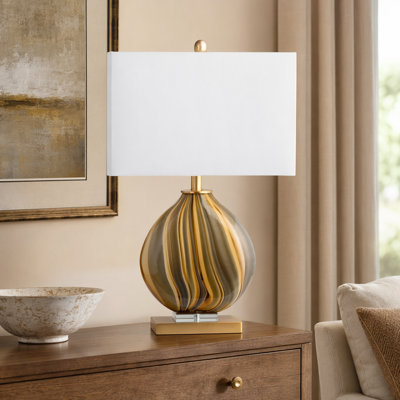 Lampe de table 26,5 "avec abat-jour blanc