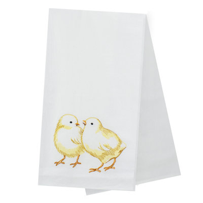25" Yellow and White Cotton Chick Towel