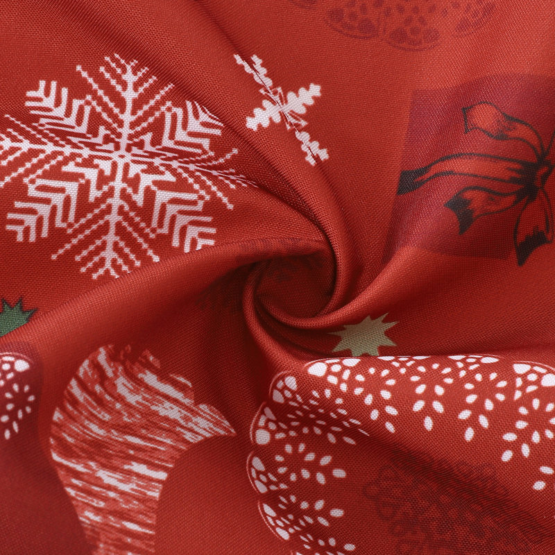 Waterproof & Oil-Proof Christmas Tablecloth – Durable Red Rectangular Table Cover – Wipe Clean, Deer & Star design, Festive Dining Room Decor –  60 inch round