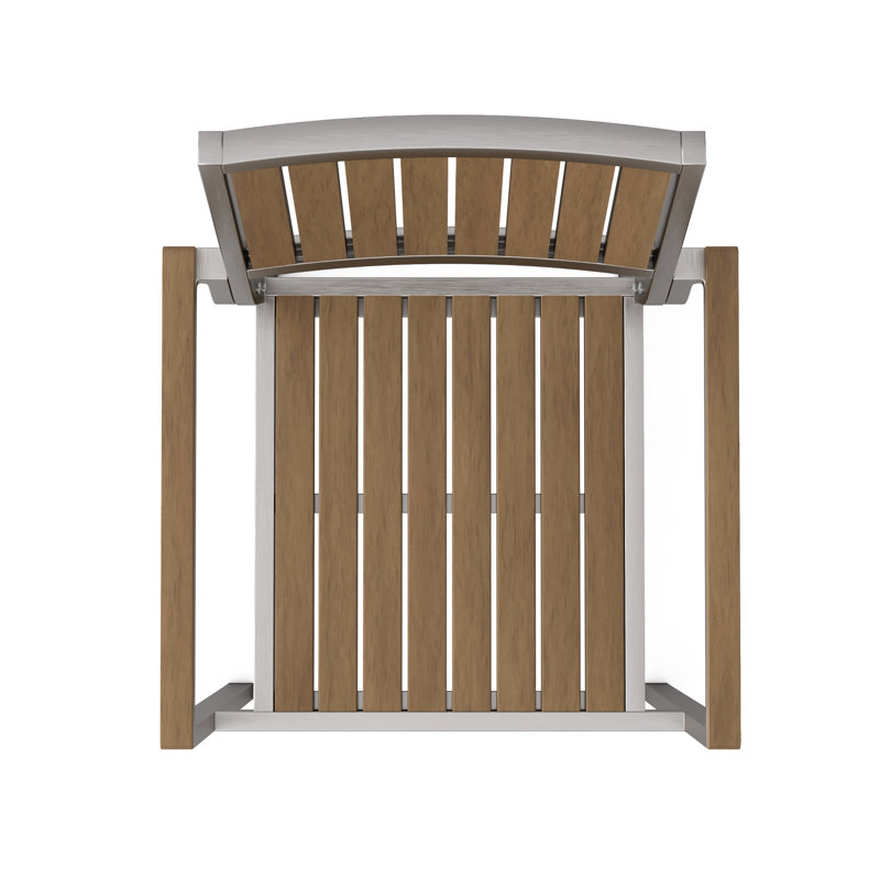 2 chaises de salle à manger - structure en aluminium avec siège en faux bois, style élégant extérieur et bois, chic