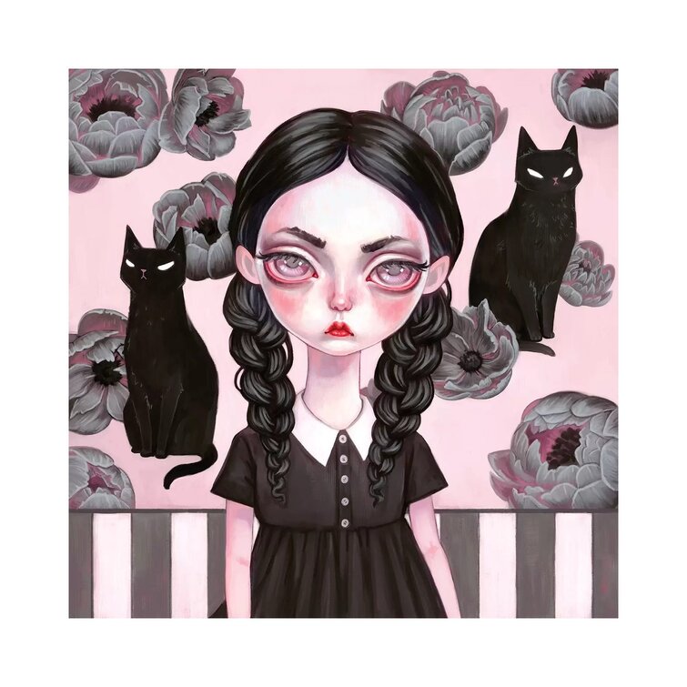 All Inclusive Wrapped Canvas Wednesday Addams Paint Kit for Kids and Teens  Halloween Paint Party Party Kit for Teens Fan Art 