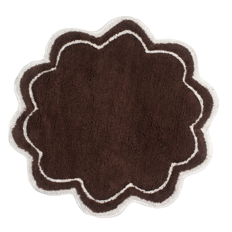 Tapis pour salle de bain Dobrinka, Brun, 30 po (rond)