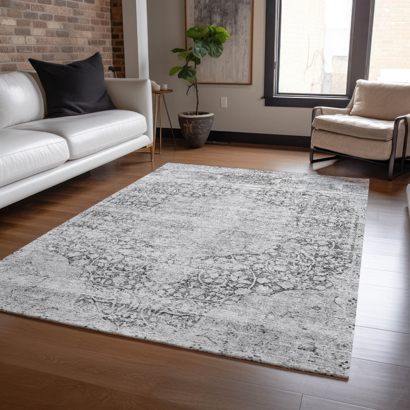 Tapis d'intérieur / extérieur gris Sylvia , 9 pi x 12 pi