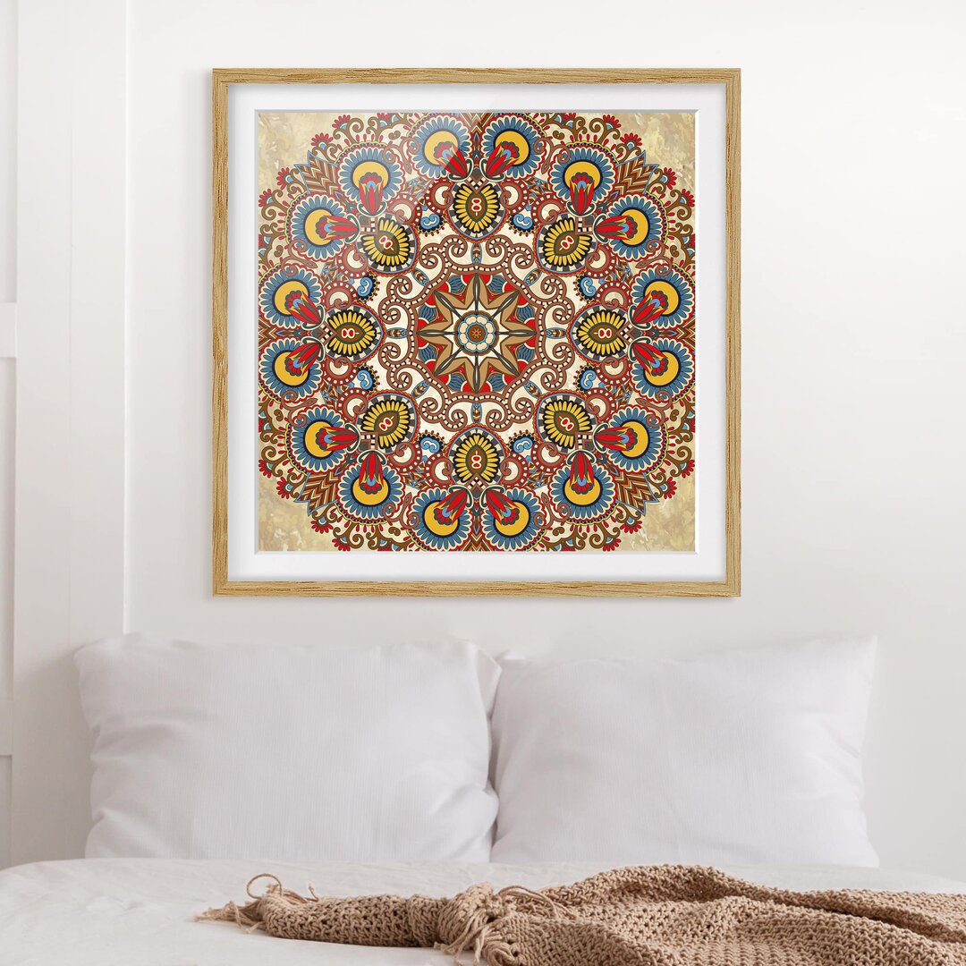 Gerahmter Kunstdruck Colourful Mandala