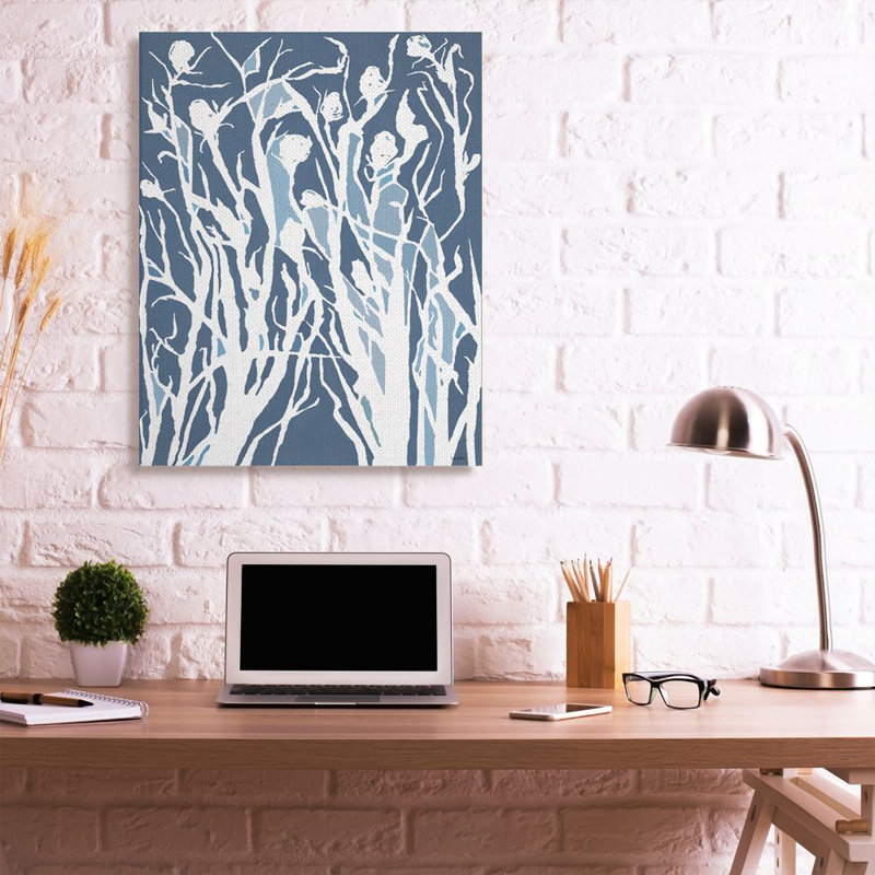 «Abstract Botanical Plant» par Lori Dubois - impression d'art graphique, Giclée encadrée noir minuit