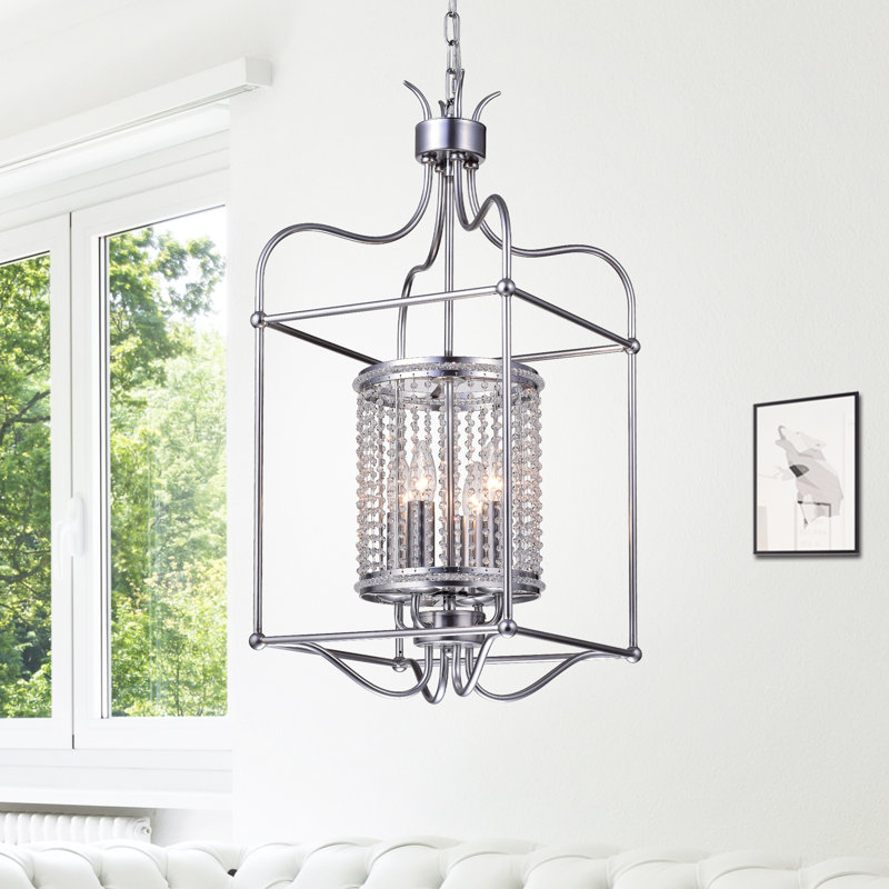 Luminaire suspendu géométrique 4 lumières lanternes Mikayla
