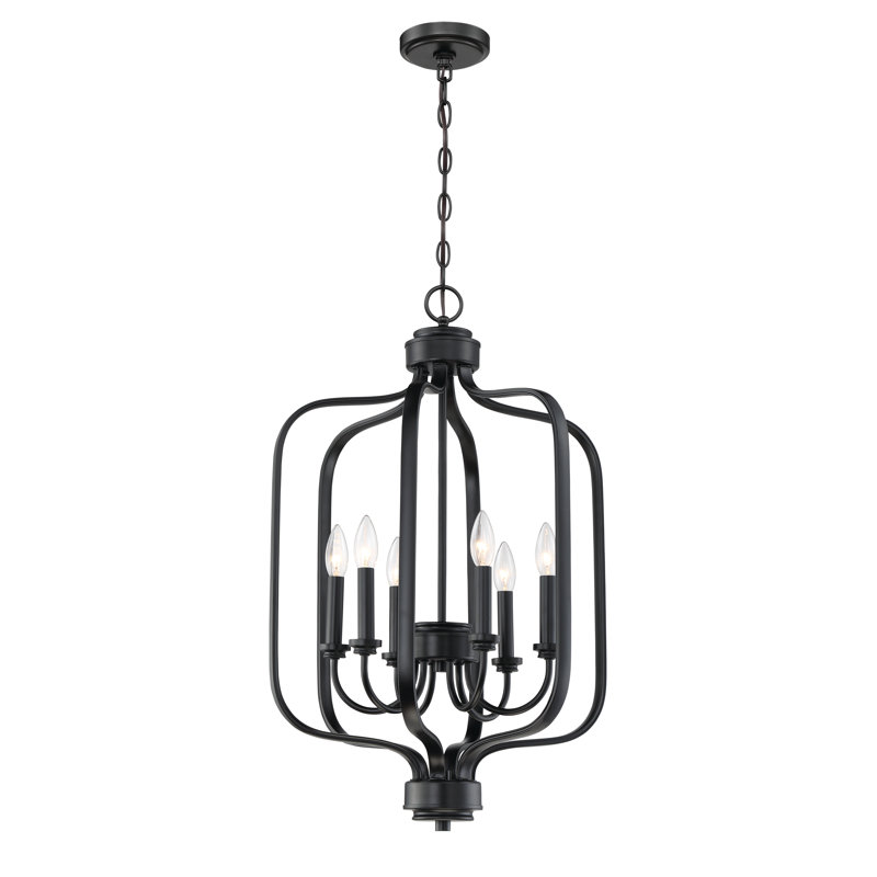 Lustre carrée 6 lumières de style bougie Merwin, Dos plat