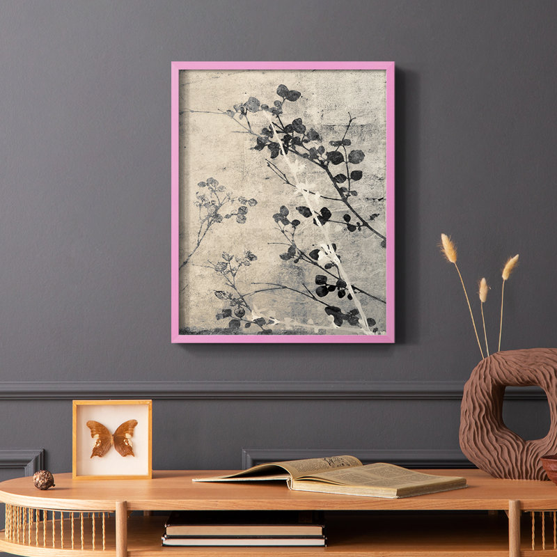 Reproduction encadrée en V sans cadre - bois massif, H 10 po x l 8 po, Rose