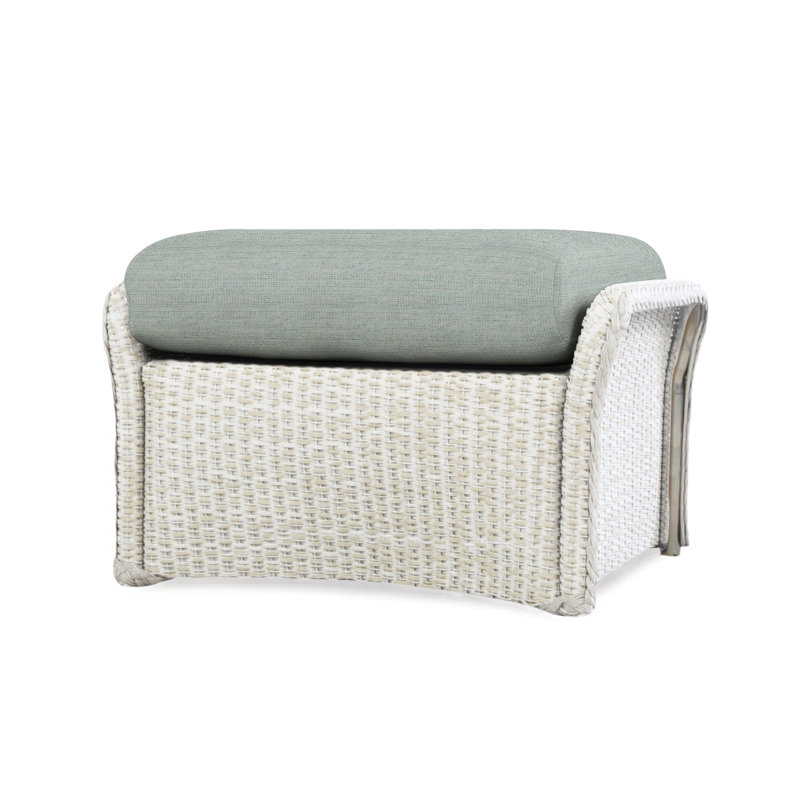 Weekend Retreat Outdoor Ottoman, Demo Mist, White