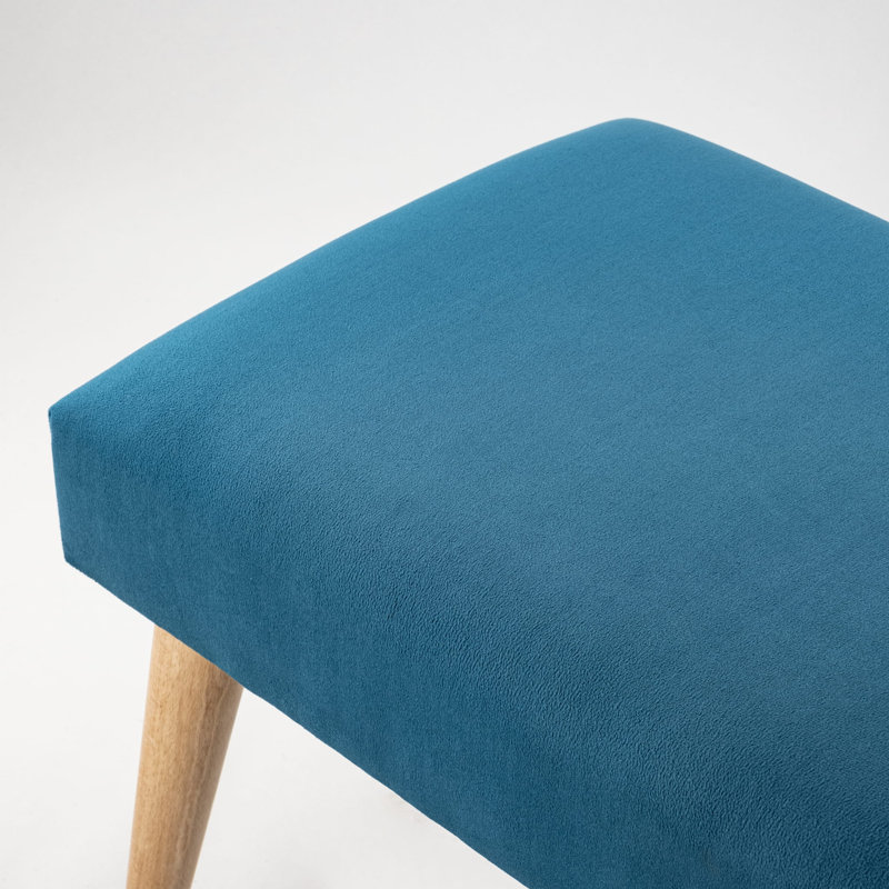 Sigourney Fabric Upholstered Bench, Turquoise, 40cm H x 150cm W x 40cm D