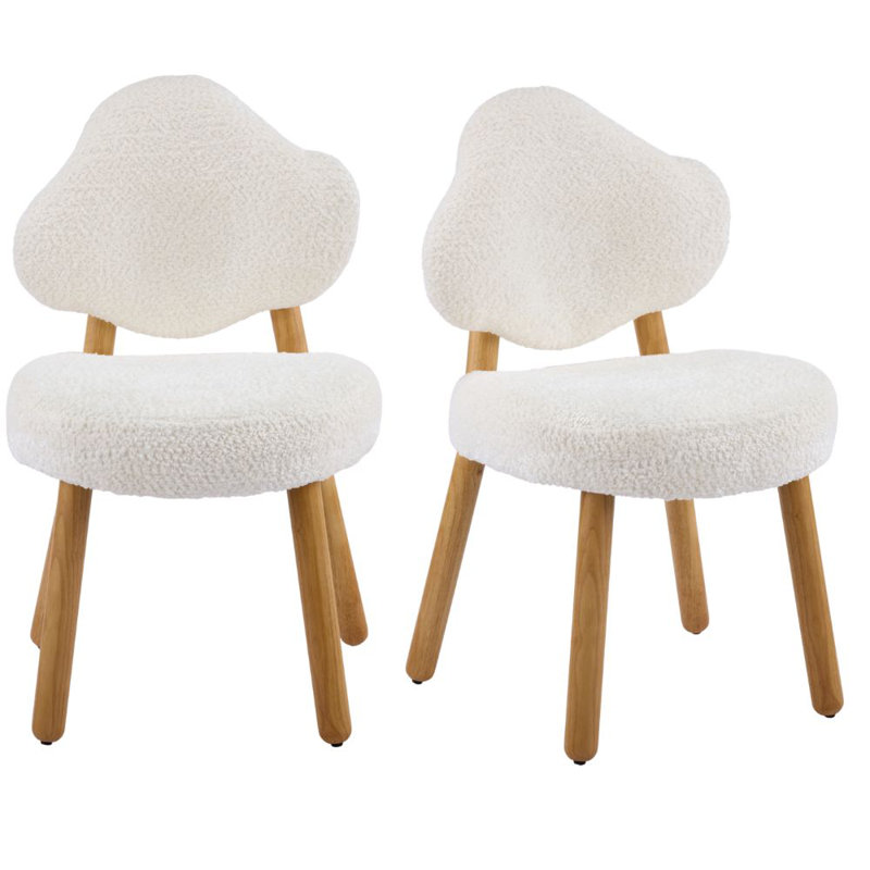 Ensemble de 2 chaises d'appoint rembourrées Cloud, Blanc