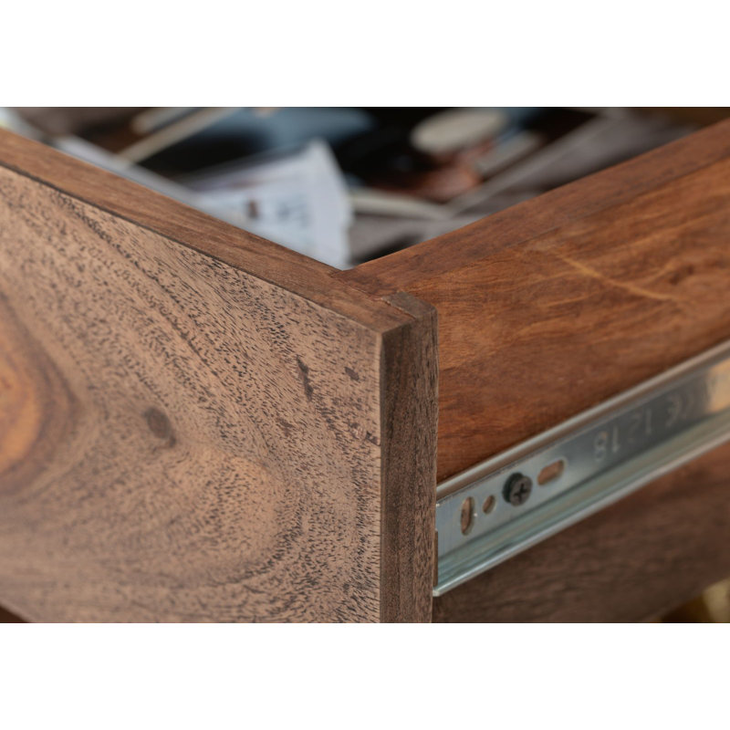 Bueno 40cm W Solid Wood Bedside Table, Grey