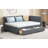 Upholstered Daybed with 2 Storage Drawers Sofa Bed Frame No Box Spring Needed, Linen Fabric