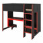 Lit mezzanine en bois avec bureau intégré, garde-robe, DEL et tiroir-1201685646