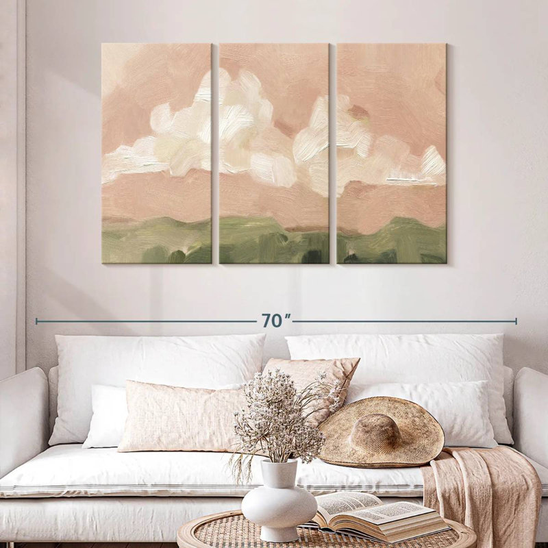 Avery, brume rose, coucher de soleil I, H 32 po x l 50 po