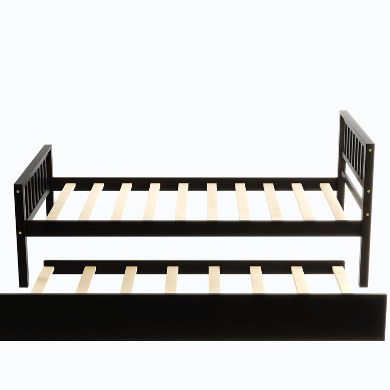 Structure de lit en bois massif Gotar, Espresso