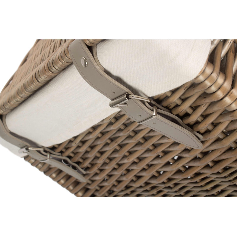 Wicker Laundry Hamper Basket with Lining, 44cm H x 29cm W x 39cm D, Antique Wash