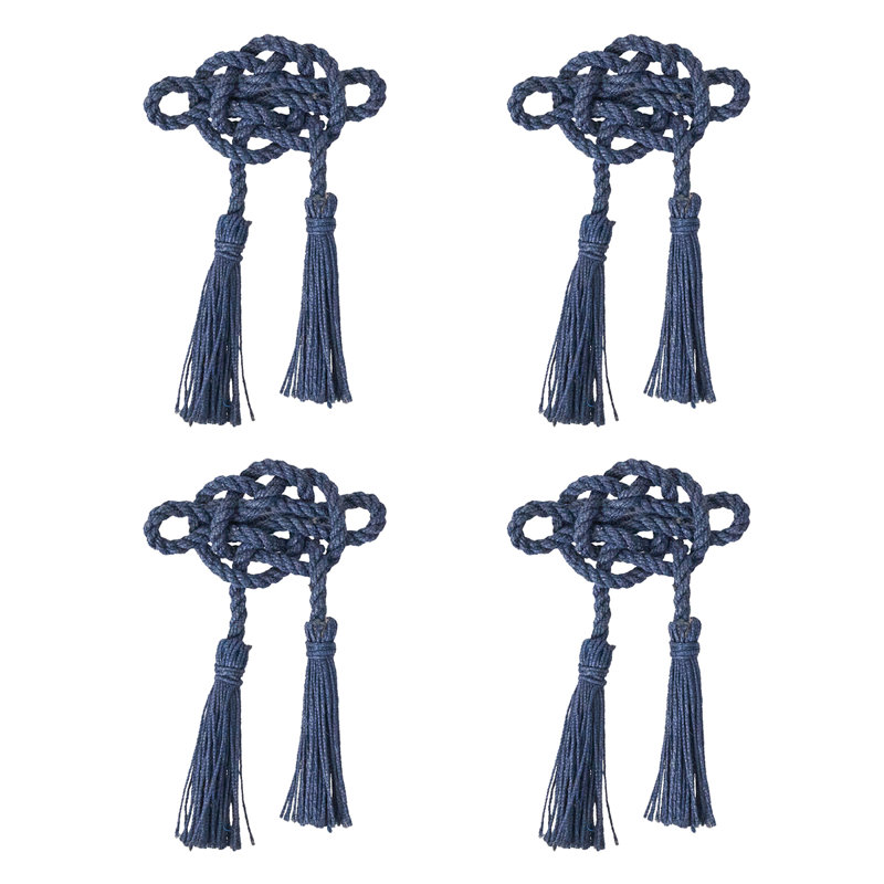 Set of 4 Mystic Knot Napkin Rings, Navy