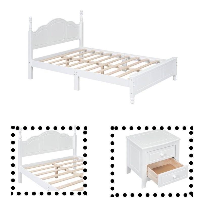 Ensemble de chambre à coucher Dajona, Blanc, Grand