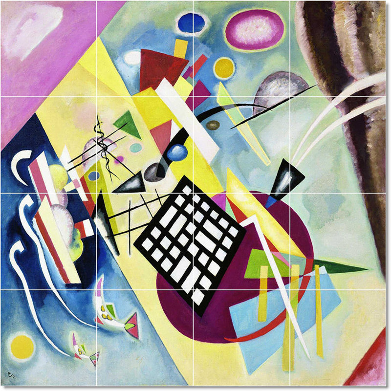 Carreau de peinture murale 24 po x 24 po 6 po x 6 po, Wassily Kandinsky, abstrait W22709