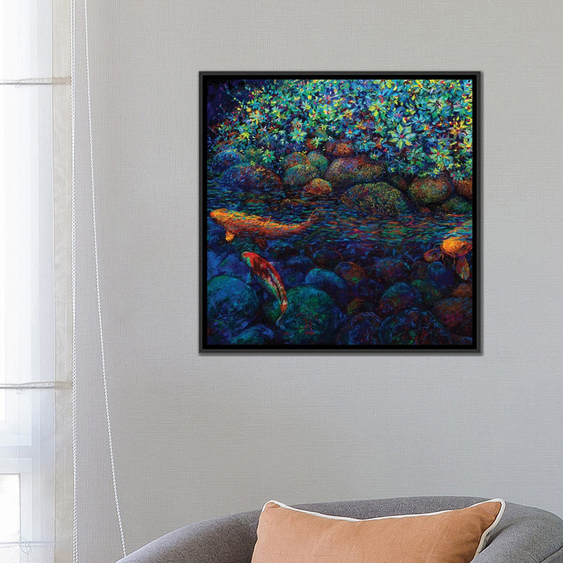 « limerance », reproduction sur toile, H 18 po x l 18 po x P 1,5 po, Toile encadrée noire, Pas de tapis