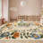 5'x7' Floral Wreath Area Rug, Washable Non Slip Non Shedding Low Pile Stain Resistant Foldable Soft Carpet for Entryway Kitchen Bathroom Beige-1013894704-1013894711