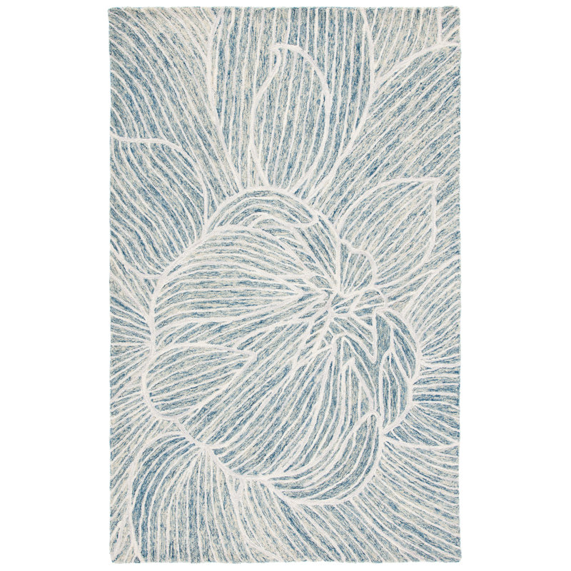 Tapis bleu / ivoire Aeryana 451, Rectangle 3 pi x 5 pi