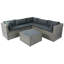 Ensemble de canapé modulaire d'extérieur en rotin 6 pièces PE-529681650