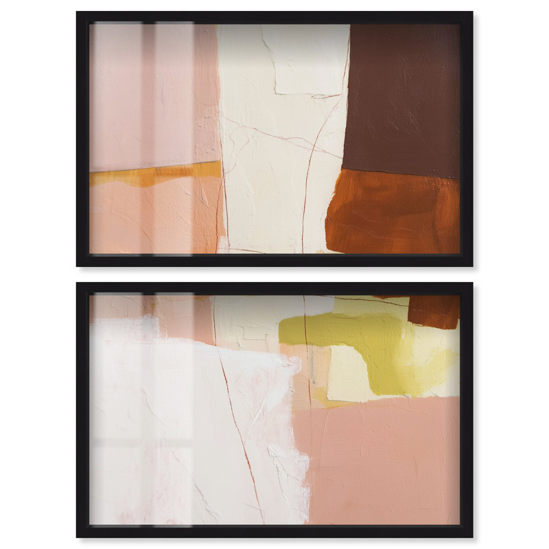 Ensemble d'affiches encadrées Soft Boundaries II pour salon, par Art Remedy, cadre noir, 48 x 30, Black Frame