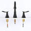 Robinet de lavabo de salle de bain à 2 poignées à 2 poignées avec robinet de lavabo noir mat à 3 trous et robinet pivotant à 360 ° 3007B-MB-121292218