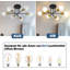 Vintage Ceiling Lamp - 6 Flames Living Room Lamp E27 Black Gold Metal (Without Bulb)