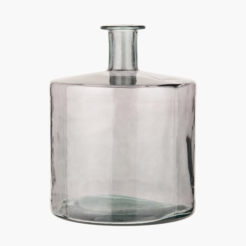 Handmade Glass Floor Vase, Grey