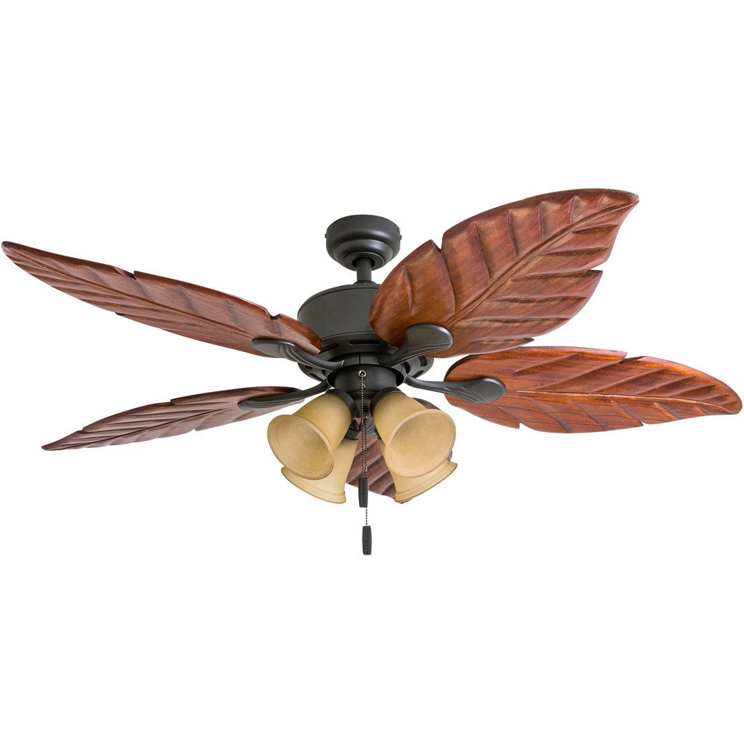 52" Royal Palm Tropical 5 Blade Ceiling Fan Honeywell 