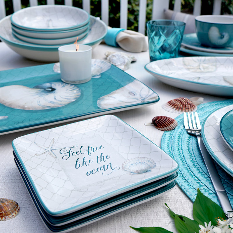 Ocean View Set of 4 Canape Plates
