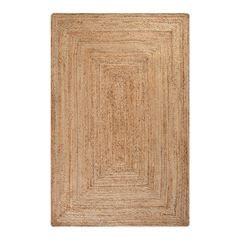 Tapis brun clair en jute / sisal tressé à la main Gage, Rectangle 4 pi x 6 pi