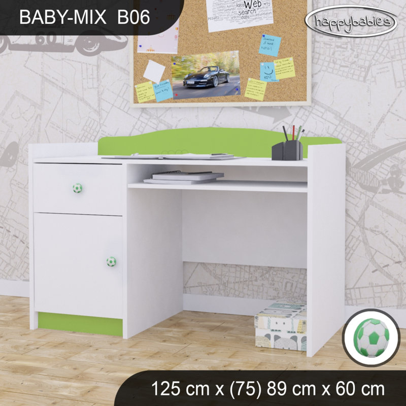 125cm Computer Desk, Green