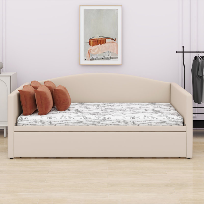 Lit de jour avec couchette extensible, Beige