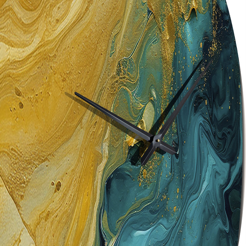 Golden Sunshine In Deep Blue Ocean Abstract - Abstract Wall Clock, Moyenne
