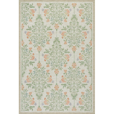  Loreva Floral Transitional Washable Area Rug