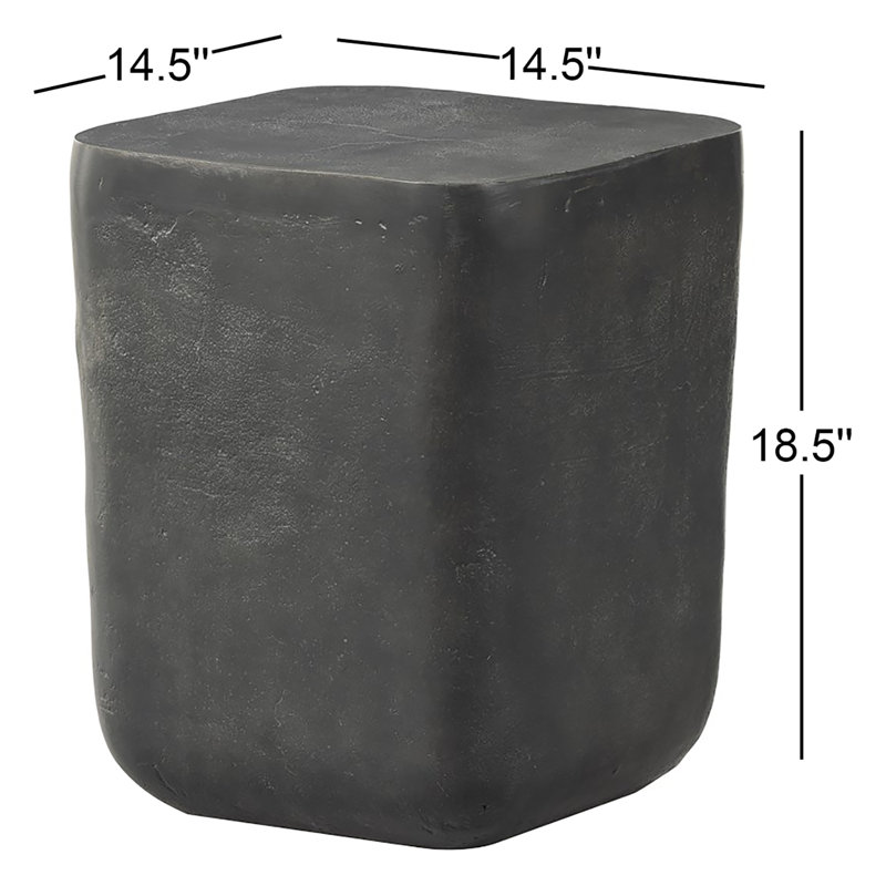 Basil Outdoor Square Side Table, Aged Gray
