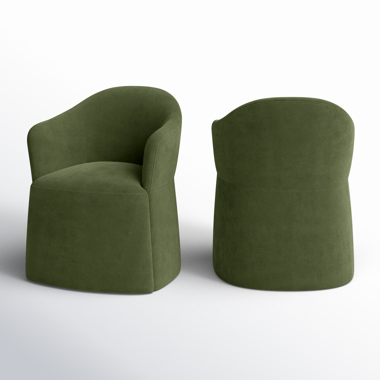 Janina Linen Dining Armchair, Bella Forest Performance Velvet