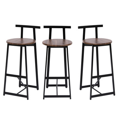 De 3 comptoirs, noir et brun noyer. Structure en métal robuste, capacité de 220 lb. Sièges au design ergonomique. Apparence moderne et minimaliste. Polyvalent pour différents réglages. Barre facile à assembler