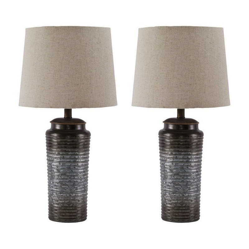 Ensemble de lampes de table grises 25,25 po Riky