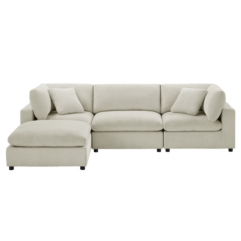 Vinessa Modular Sectional - 4-Piece XL Chofa, Beige Corduroy