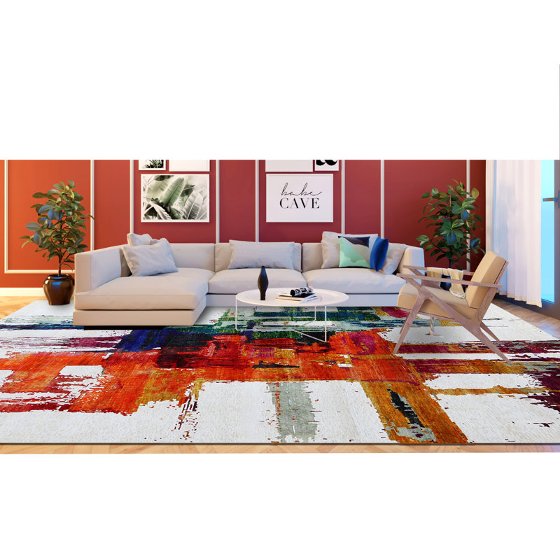 Hand Knotted Area Rug in Ivory