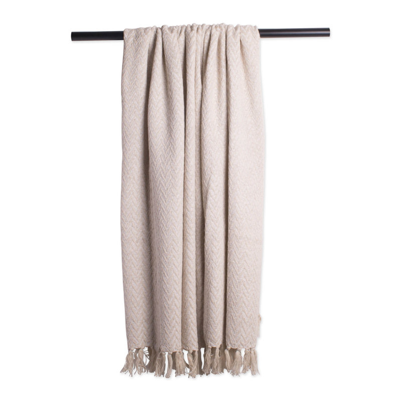Dll Hand Woven Throw Blanket, Beige