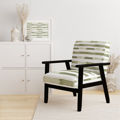 Chaise d'appoint rayée - vert et blanc